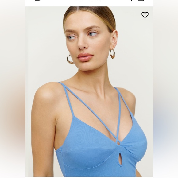 Reformation Lainey knit blue dress XS Parisian blue - Picture 3 of 5